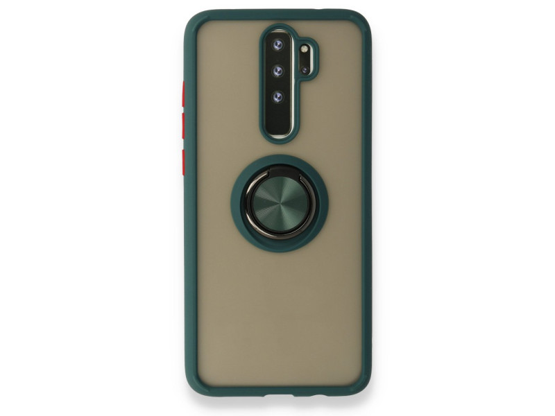 Newface Xiaomi Redmi Note 8 Pro Kılıf Montreal Yüzüklü Silikon Kapak - Yeşil