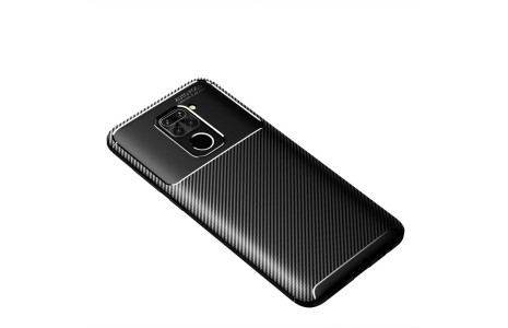 Newface Xiaomi Redmi Note 9 Kılıf Focus Karbon Silikon - Siyah