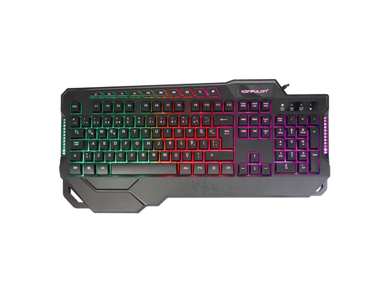 Konfulon MK80 RGB Işıklı Türkçe Q Kablolu Mekanik Hisli Klavye