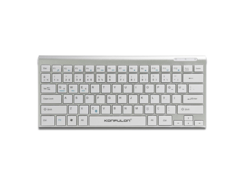 Konfulon V6 Bluetooth 5.0 Standlı Türkçe Q Klavye - Gümüş