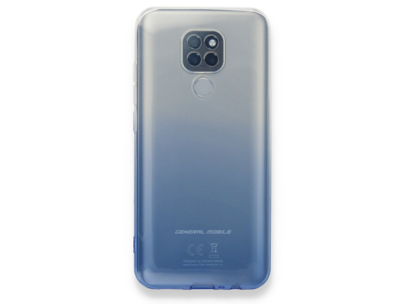Newface General Mobile GM 20 Kılıf Lüx Çift Renkli Silikon - Mavi
