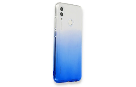 Newface Huawei P Smart 2019 Kılıf Lüx Çift Renkli Silikon - Mavi