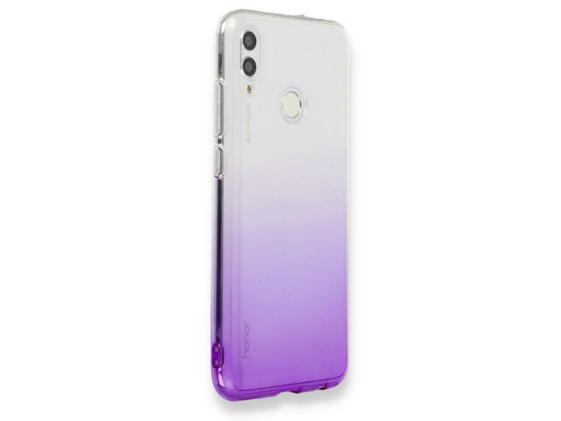 Newface Huawei P Smart 2019 Kılıf Lüx Çift Renkli Silikon - Mor