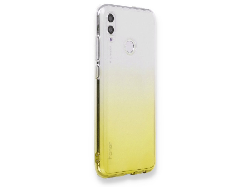 Newface Huawei P Smart 2019 Kılıf Lüx Çift Renkli Silikon - Sarı