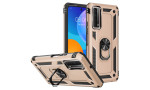 Newface Huawei P Smart 2021 Kılıf Sofya Yüzüklü Silikon Kapak - Gold