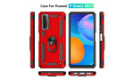 Newface Huawei P Smart 2021 Kılıf Sofya Yüzüklü Silikon Kapak - Kırmızı