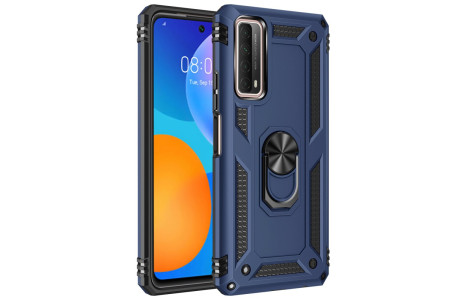 Newface Huawei P Smart 2021 Kılıf Sofya Yüzüklü Silikon Kapak - Lacivert