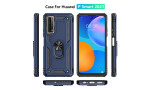 Newface Huawei P Smart 2021 Kılıf Sofya Yüzüklü Silikon Kapak - Lacivert