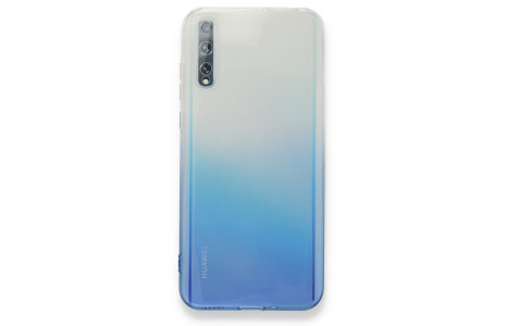 Newface Huawei P Smart S Kılıf Lüx Çift Renkli Silikon - Mavi