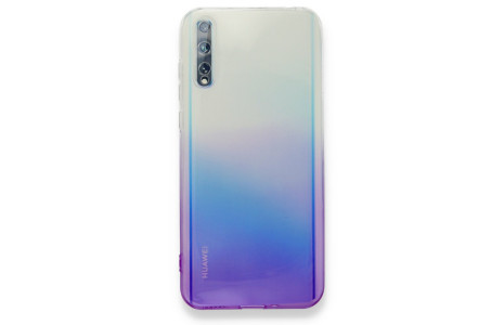 Newface Huawei P Smart S Kılıf Lüx Çift Renkli Silikon - Mor