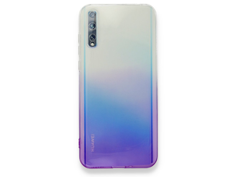 Newface Huawei P Smart S Kılıf Lüx Çift Renkli Silikon - Mor