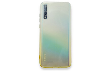 Newface Huawei P Smart S Kılıf Lüx Çift Renkli Silikon - Sarı
