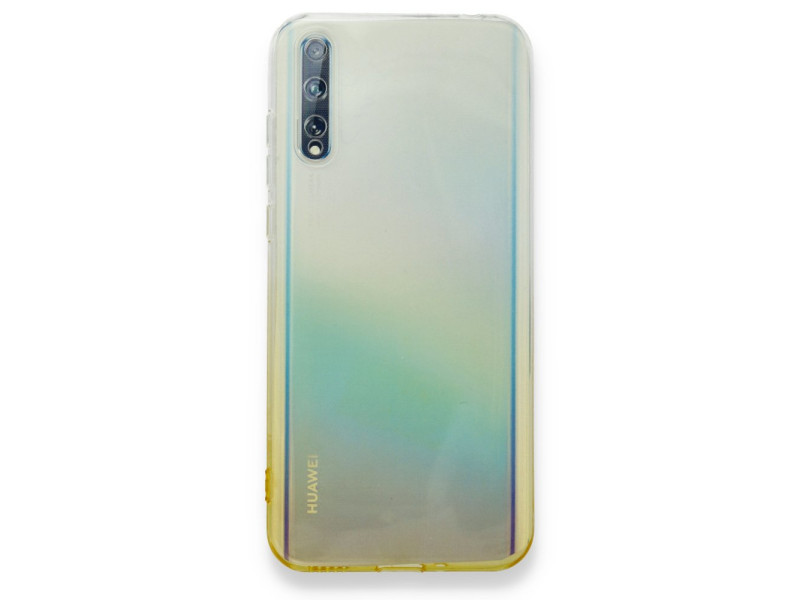 Newface Huawei P Smart S Kılıf Lüx Çift Renkli Silikon - Sarı