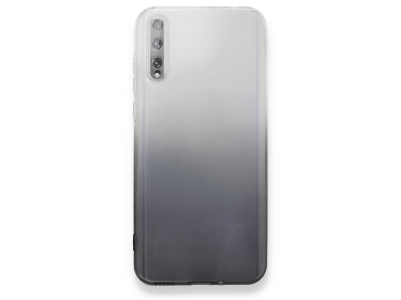 Newface Huawei P Smart S Kılıf Lüx Çift Renkli Silikon - Siyah