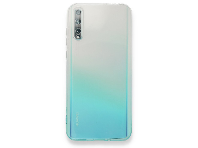 Newface Huawei P Smart S Kılıf Lüx Çift Renkli Silikon - Turkuaz