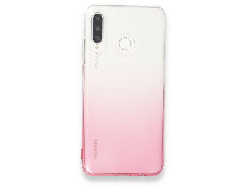 Newface Huawei P30 Lite Kılıf Lüx Çift Renkli Silikon - Pembe