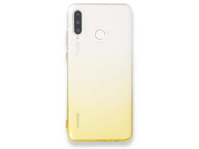 Newface Huawei P30 Lite Kılıf Lüx Çift Renkli Silikon - Sarı
