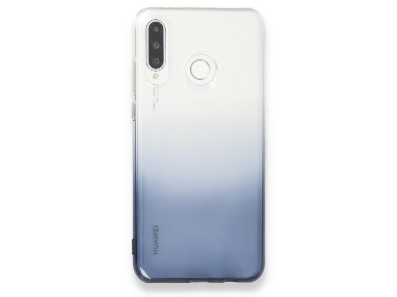 Newface Huawei P30 Lite Kılıf Lüx Çift Renkli Silikon - Siyah