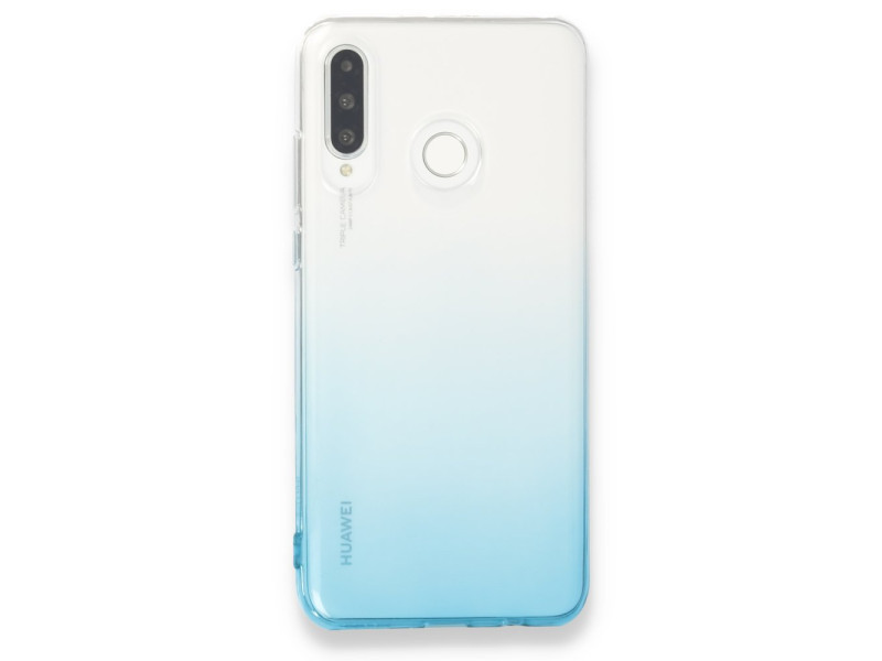 Newface Huawei P30 Lite Kılıf Lüx Çift Renkli Silikon - Turkuaz