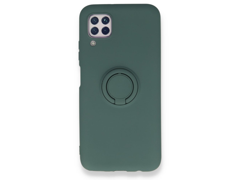 Newface Huawei P40 Lite Kılıf Viktor Yüzüklü Silikon - Koyu Yeşil