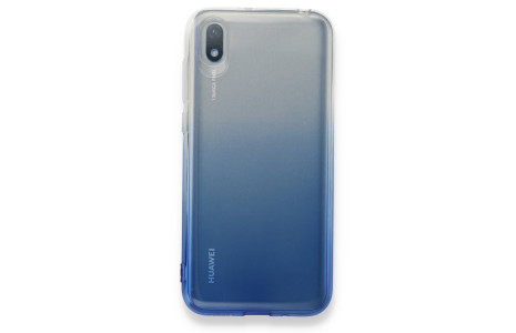 Newface Huawei Y5 2019 Kılıf Lüx Çift Renkli Silikon - Mavi