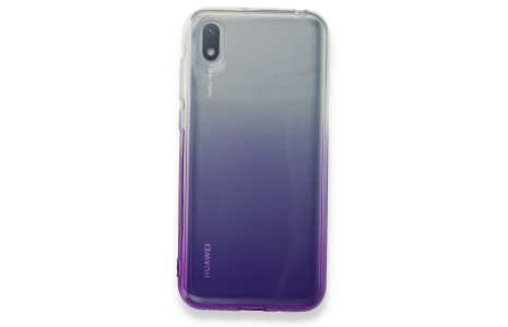 Newface Huawei Y5 2019 Kılıf Lüx Çift Renkli Silikon - Mor