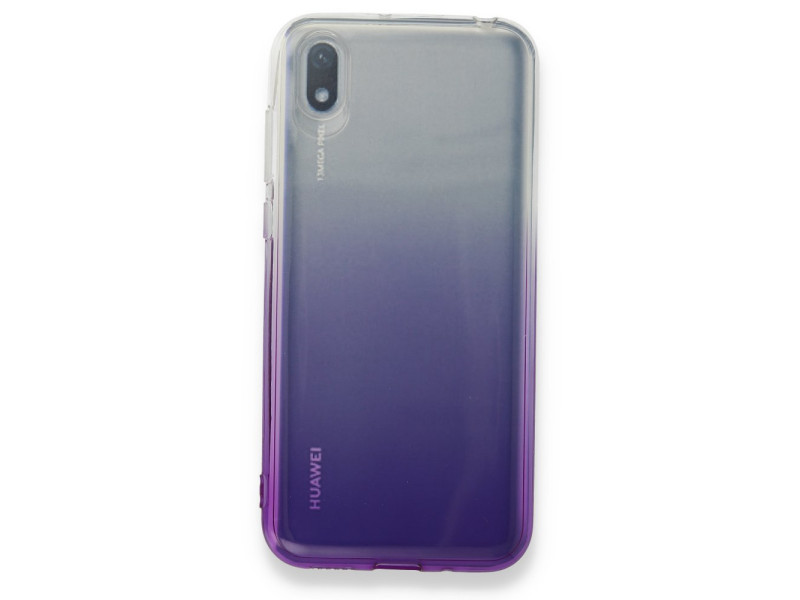 Newface Huawei Y5 2019 Kılıf Lüx Çift Renkli Silikon - Mor