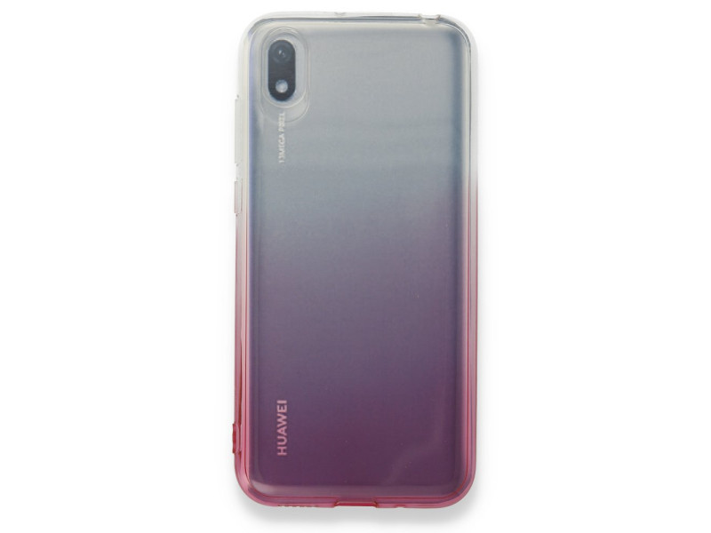 Newface Huawei Y5 2019 Kılıf Lüx Çift Renkli Silikon - Pembe