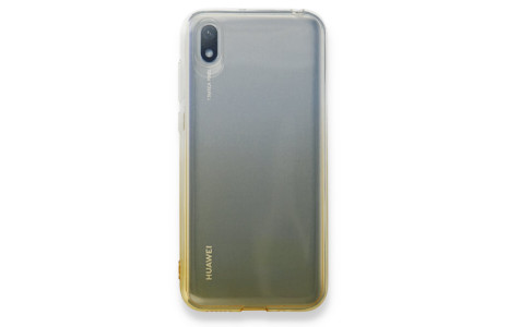 Newface Huawei Y5 2019 Kılıf Lüx Çift Renkli Silikon - Sarı