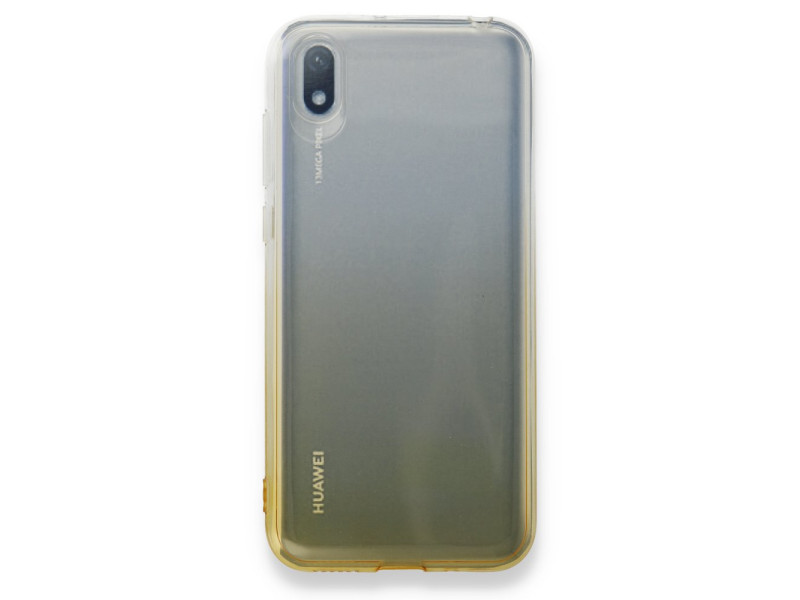 Newface Huawei Y5 2019 Kılıf Lüx Çift Renkli Silikon - Sarı
