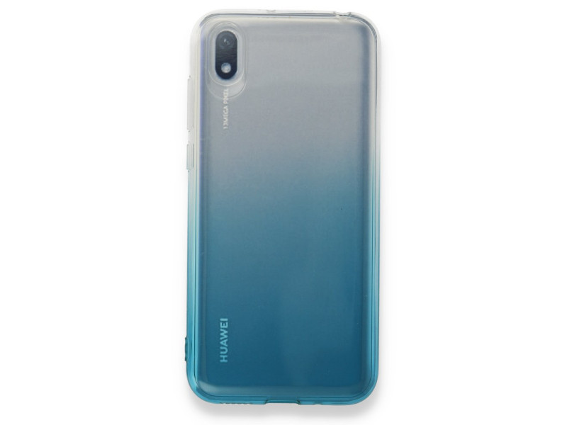 Newface Huawei Y5 2019 Kılıf Lüx Çift Renkli Silikon - Turkuaz
