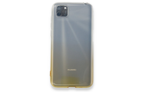 Newface Huawei Y5P Kılıf Lüx Çift Renkli Silikon - Sarı
