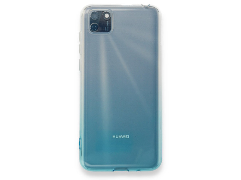 Newface Huawei Y5P Kılıf Lüx Çift Renkli Silikon - Turkuaz