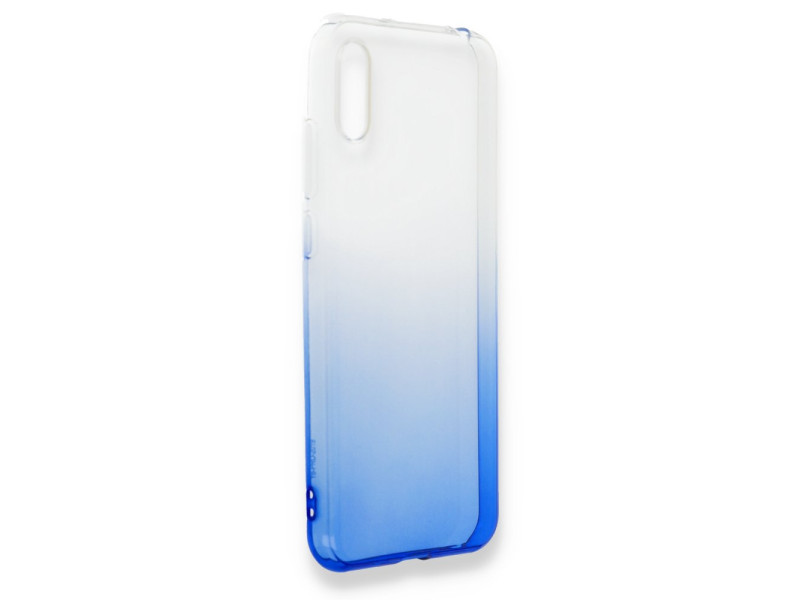 Newface Huawei Y6 2019 Kılıf Lüx Çift Renkli Silikon - Mavi