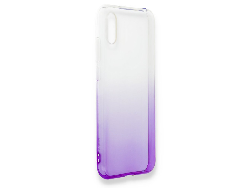 Newface Huawei Y6 2019 Kılıf Lüx Çift Renkli Silikon - Mor