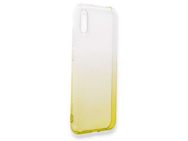 Newface Huawei Y6 2019 Kılıf Lüx Çift Renkli Silikon - Sarı