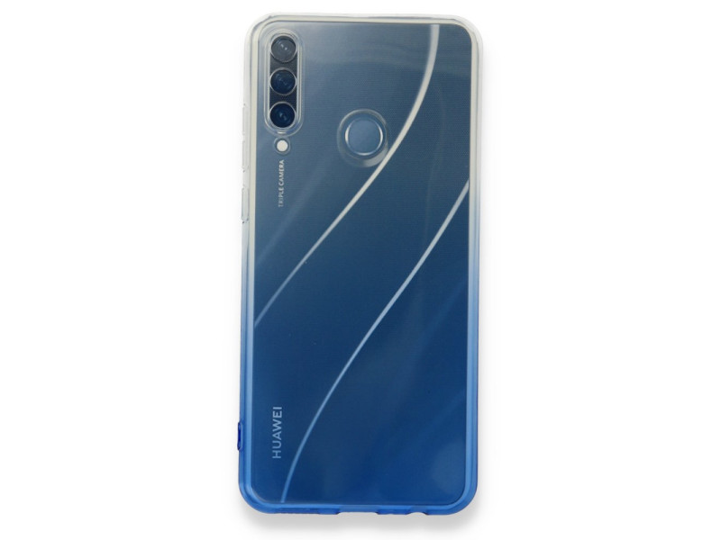 Newface Huawei Y6P Kılıf Lüx Çift Renkli Silikon - Mavi
