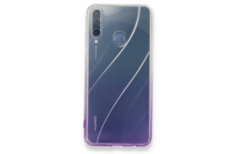 Newface Huawei Y6P Kılıf Lüx Çift Renkli Silikon - Mor