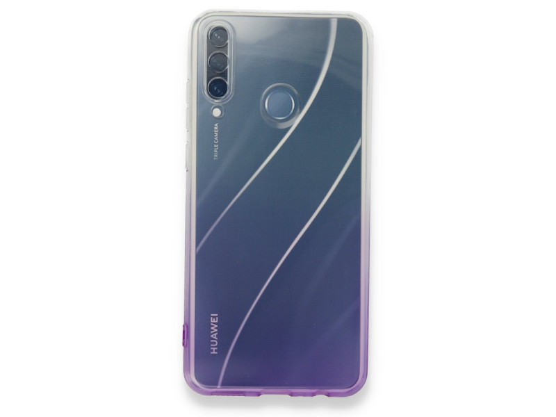 Newface Huawei Y6P Kılıf Lüx Çift Renkli Silikon - Mor