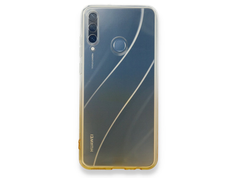 Newface Huawei Y6P Kılıf Lüx Çift Renkli Silikon - Sarı