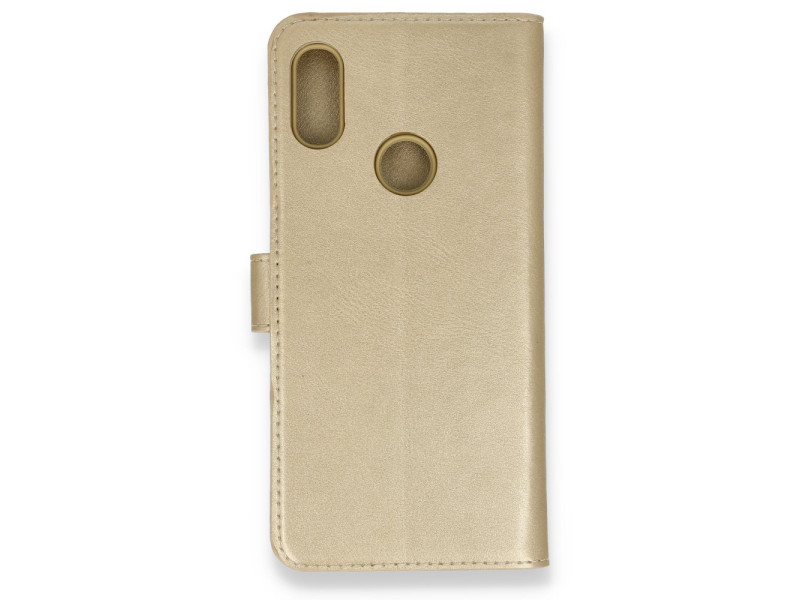 Newface Huawei Y6 2019 Kılıf Trend S Plus Kapaklı Kılıf - Gold