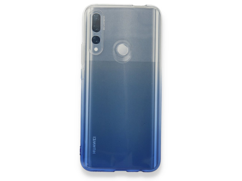 Newface Huawei Y9 Prime 2019 Kılıf Lüx Çift Renkli Silikon - Mavi