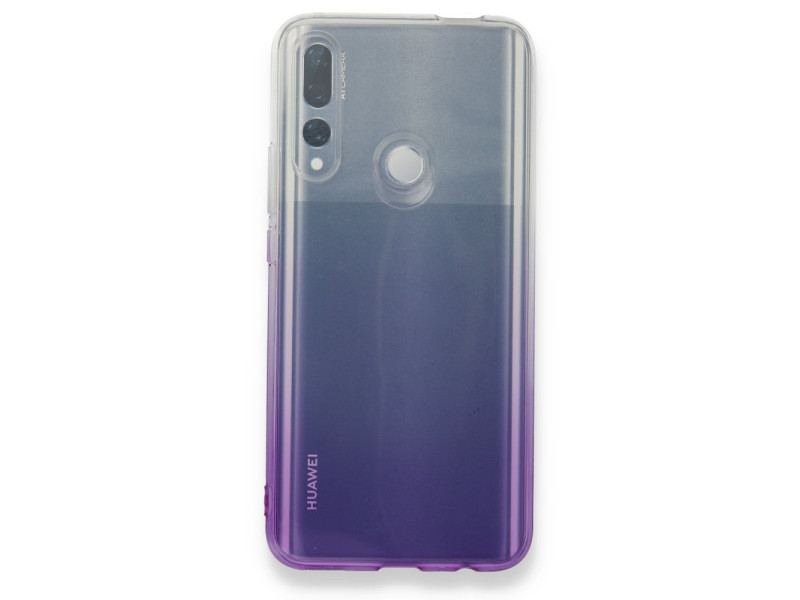 Newface Huawei Y9 Prime 2019 Kılıf Lüx Çift Renkli Silikon - Mor