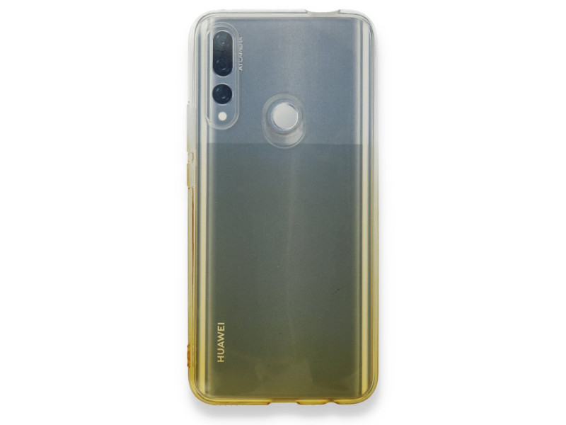 Newface Huawei Y9 Prime 2019 Kılıf Lüx Çift Renkli Silikon - Sarı