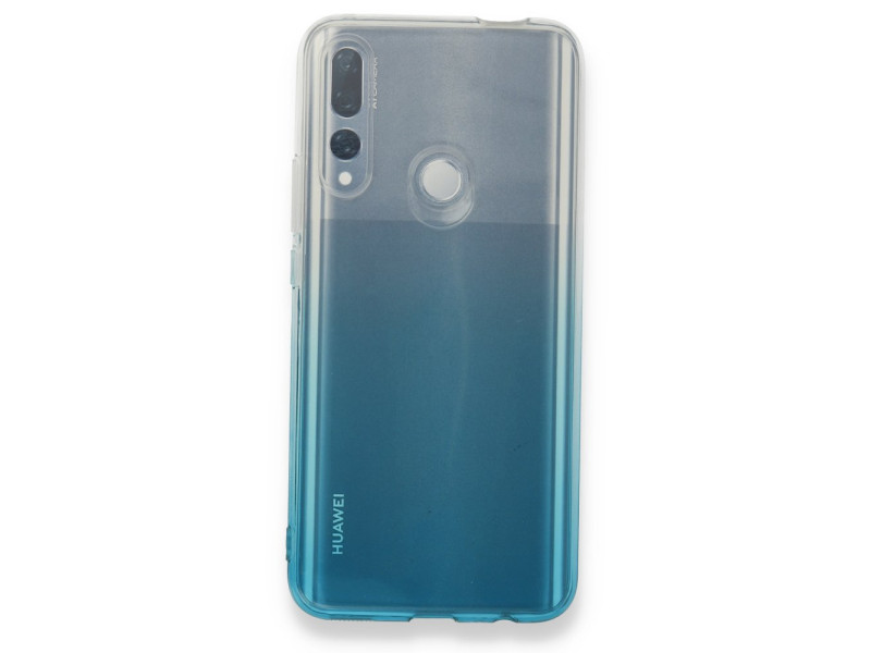 Newface Huawei Y9 Prime 2019 Kılıf Lüx Çift Renkli Silikon - Turkuaz