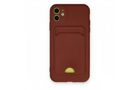 Newface iPhone 11 Kılıf Kelvin Kartvizitli Silikon - Bordo