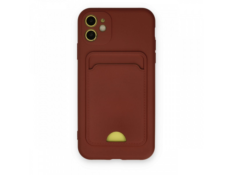 Newface iPhone 11 Kılıf Kelvin Kartvizitli Silikon - Bordo