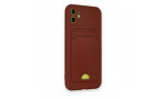 Newface iPhone 11 Kılıf Kelvin Kartvizitli Silikon - Bordo