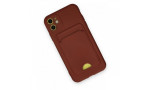 Newface iPhone 11 Kılıf Kelvin Kartvizitli Silikon - Bordo