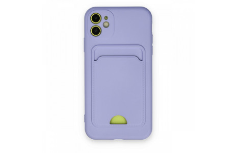 Newface iPhone 11 Kılıf Kelvin Kartvizitli Silikon - Lila